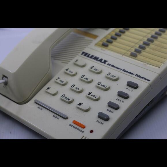 Vintage Telemax CP-268 Desk Phone | 20-Memory Speaker Telephone | Retro Office - Picture 6 of 9